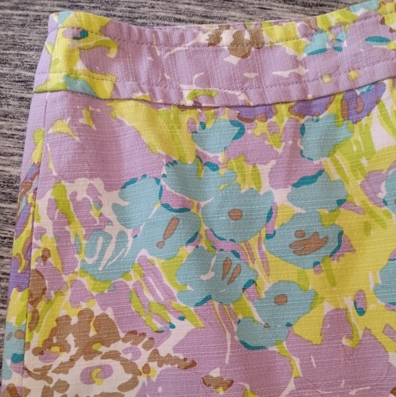 Talbots | Garden Floral Purple, Blue, & Green Pencil Skirt Size 8 - Picture 4 of 12